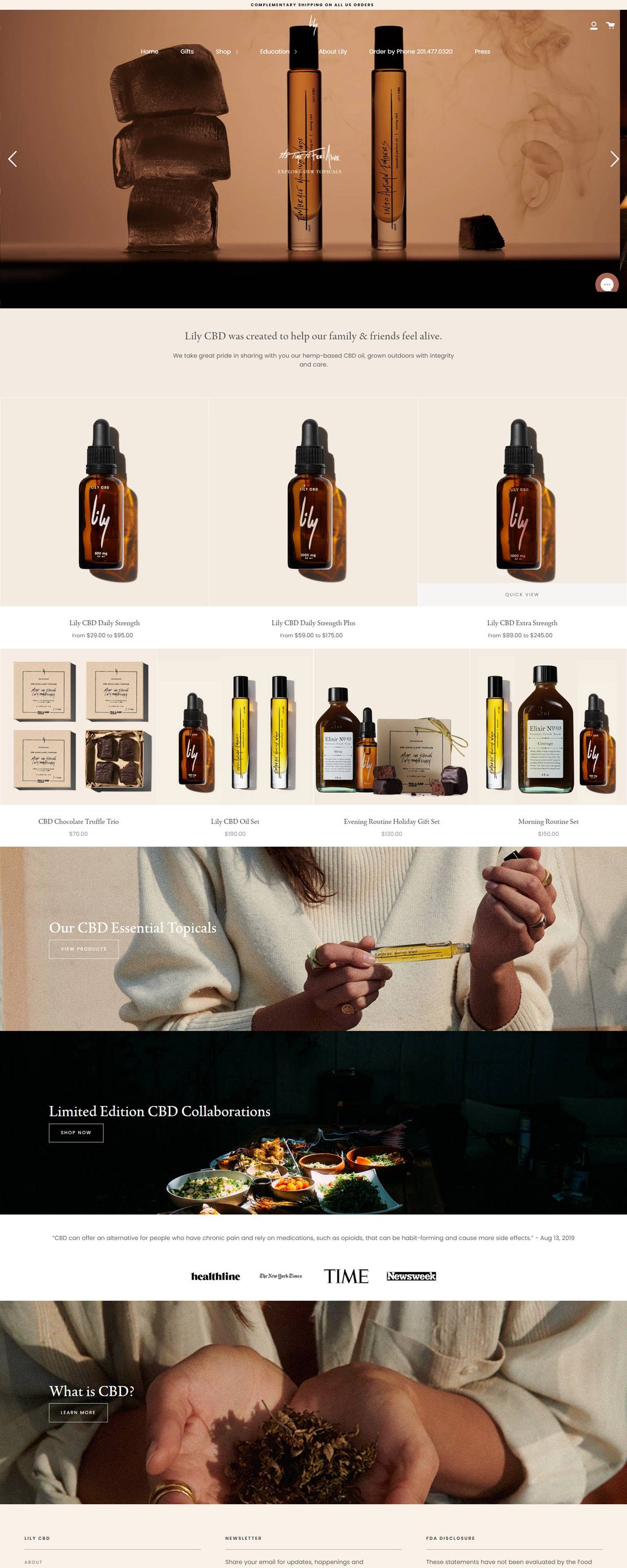 eCommerce website: Lily CBD