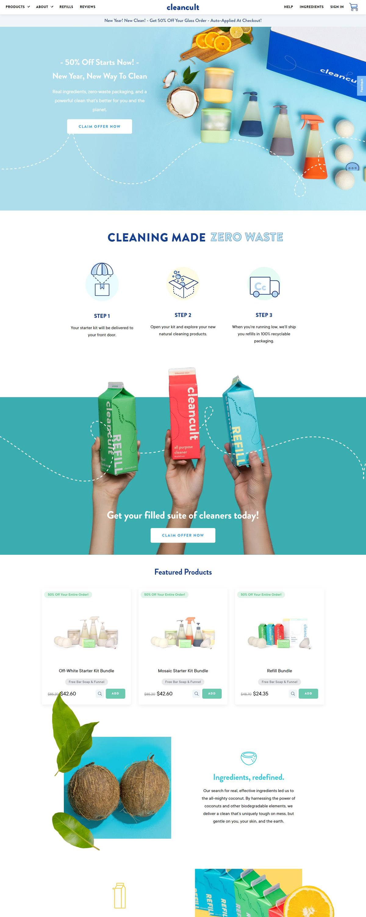 eCommerce website: Cleancult