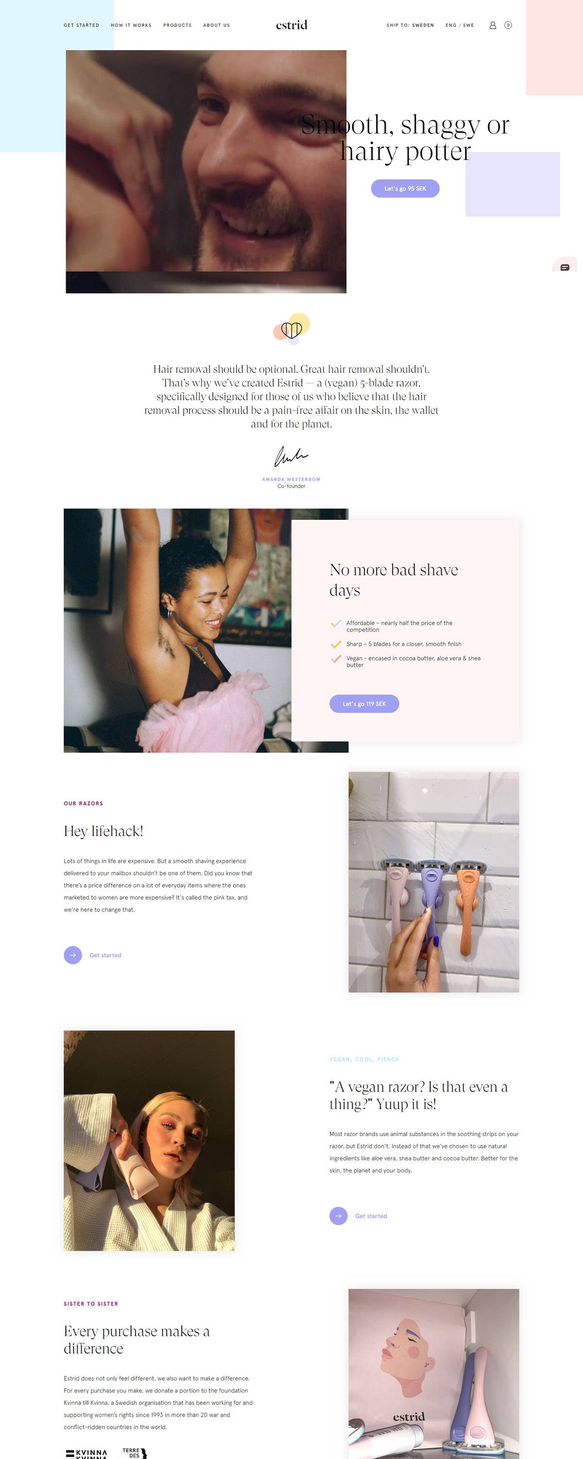 eCommerce website: Estrid