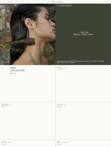 eCommerce website: F. Miller Skincare