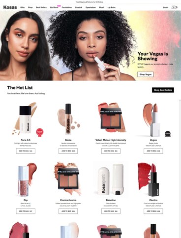 eCommerce website: Kosas