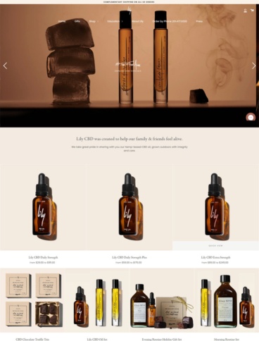 eCommerce website: Lily CBD