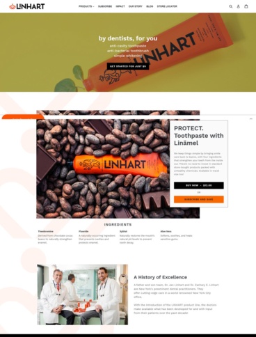 eCommerce website: Linhart