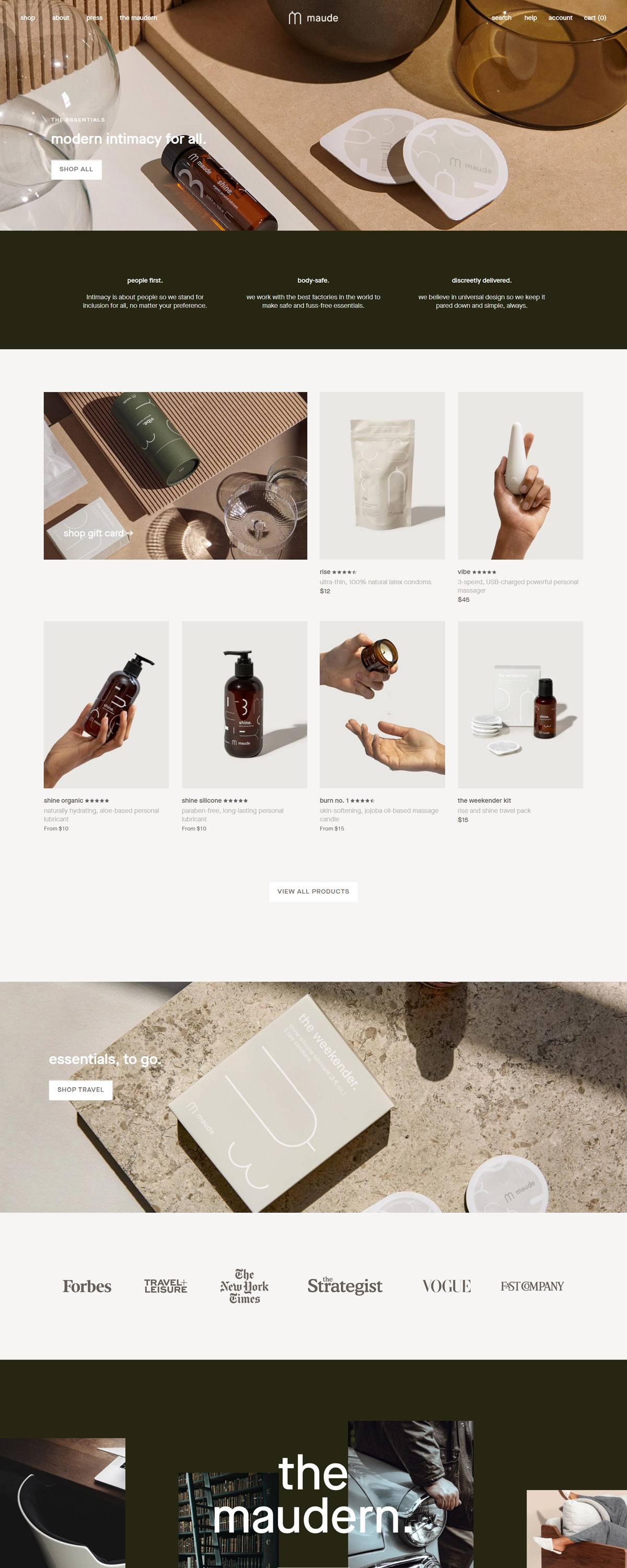 eCommerce website: Maude
