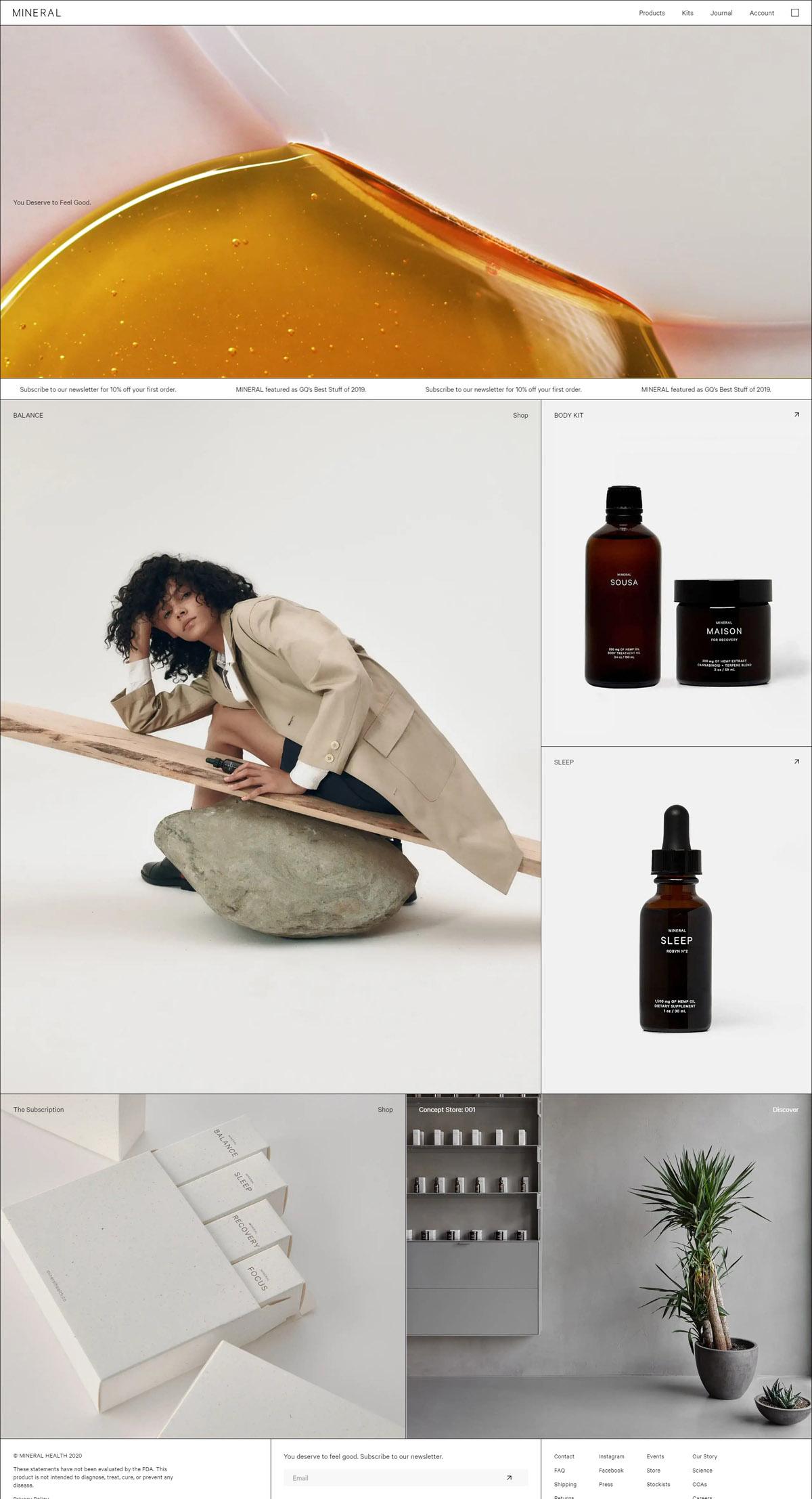 eCommerce website: Mineral