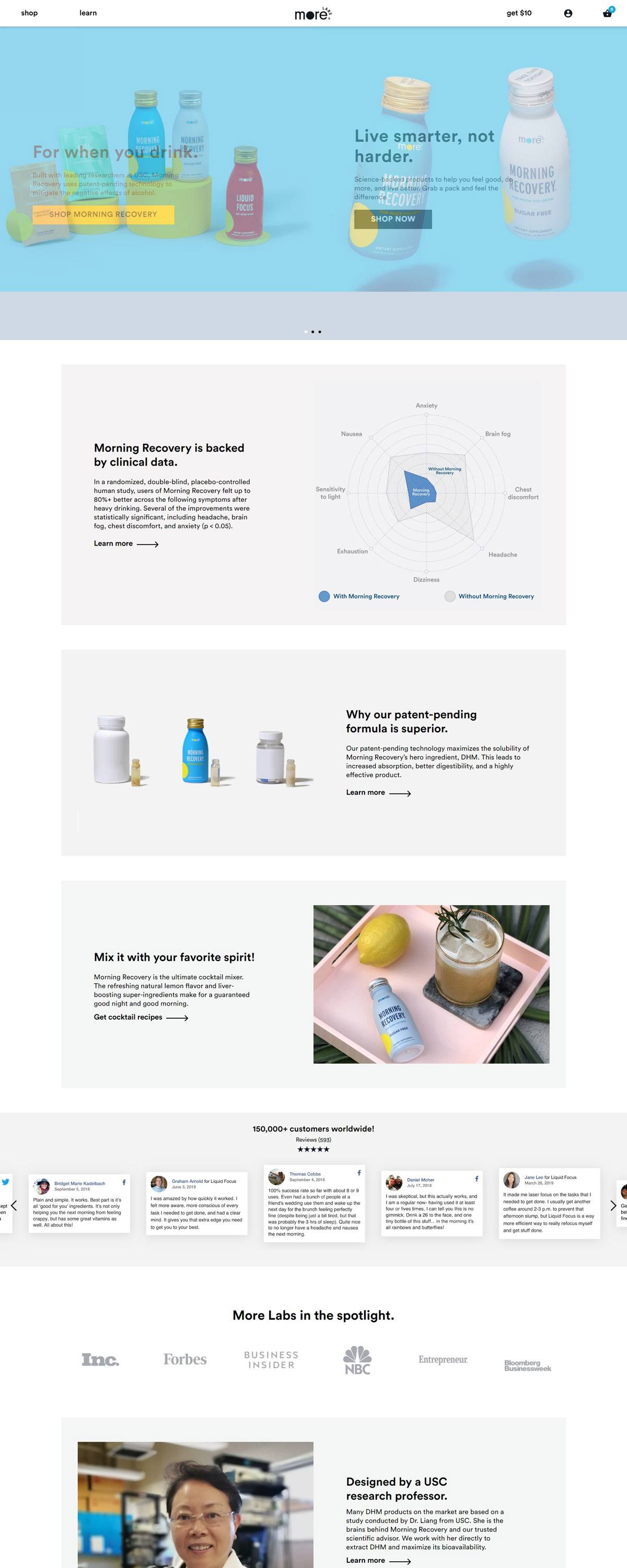 eCommerce website: More