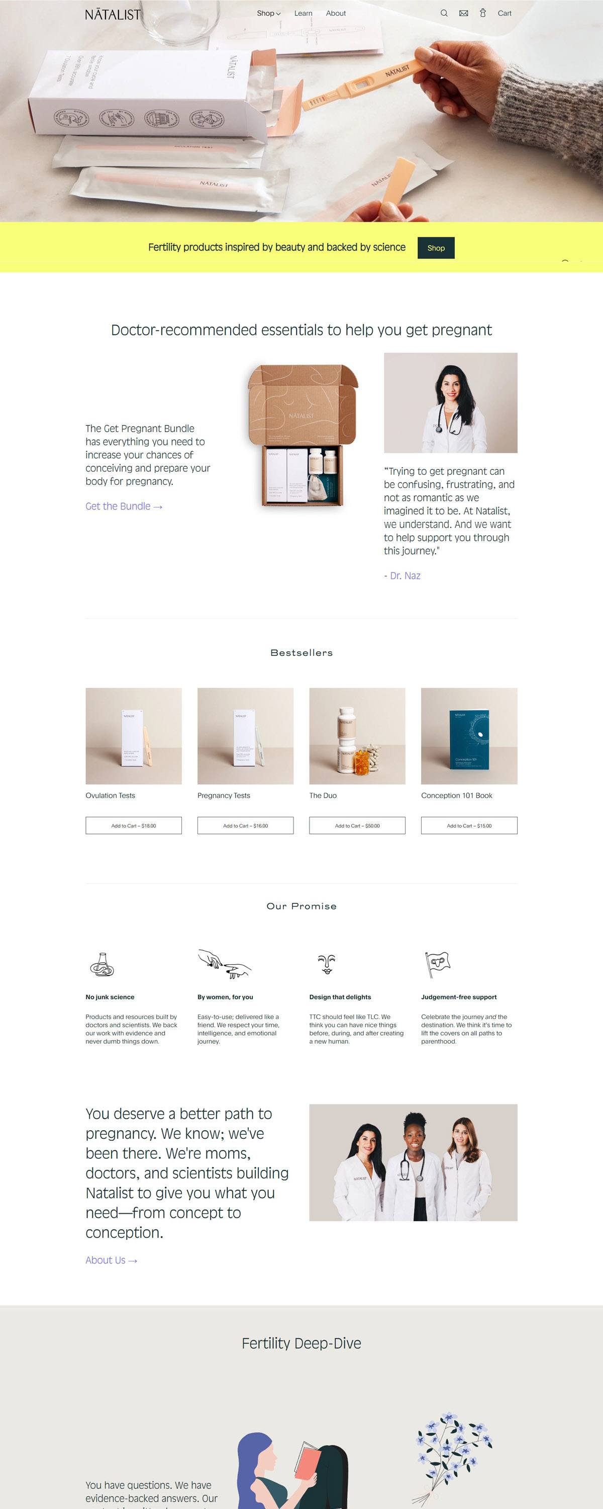 eCommerce website: Natalist