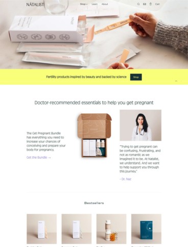 eCommerce website: Natalist