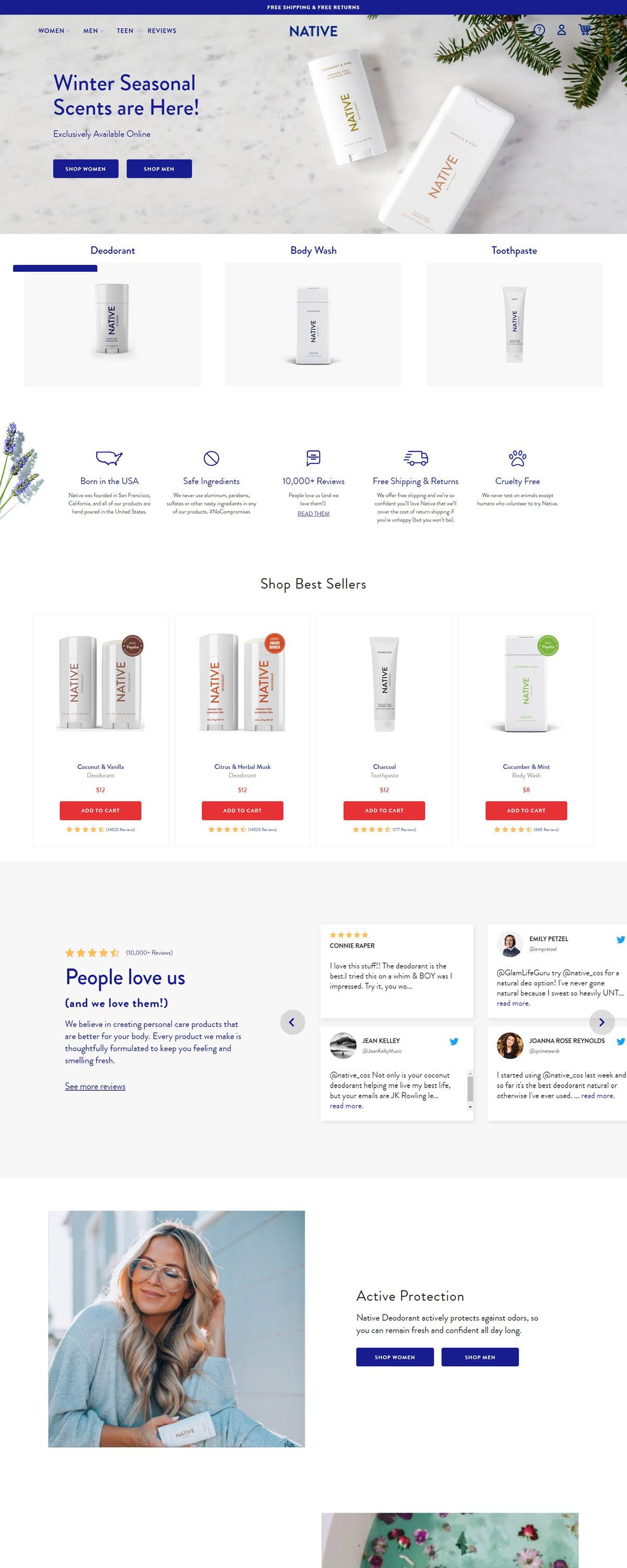 eCommerce website: Native