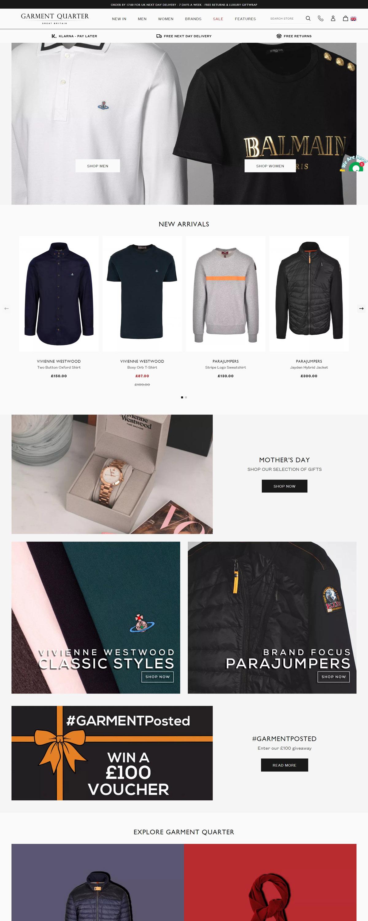 eCommerce website: Garment Quarter