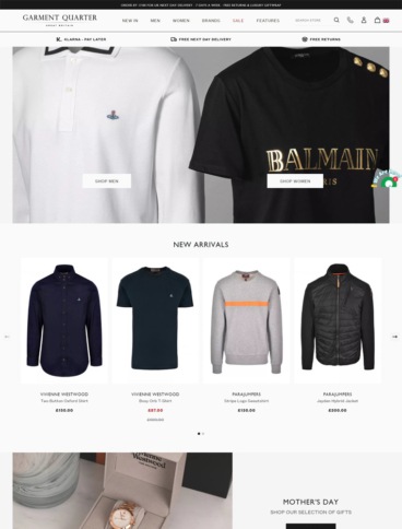 eCommerce website: Garment Quarter