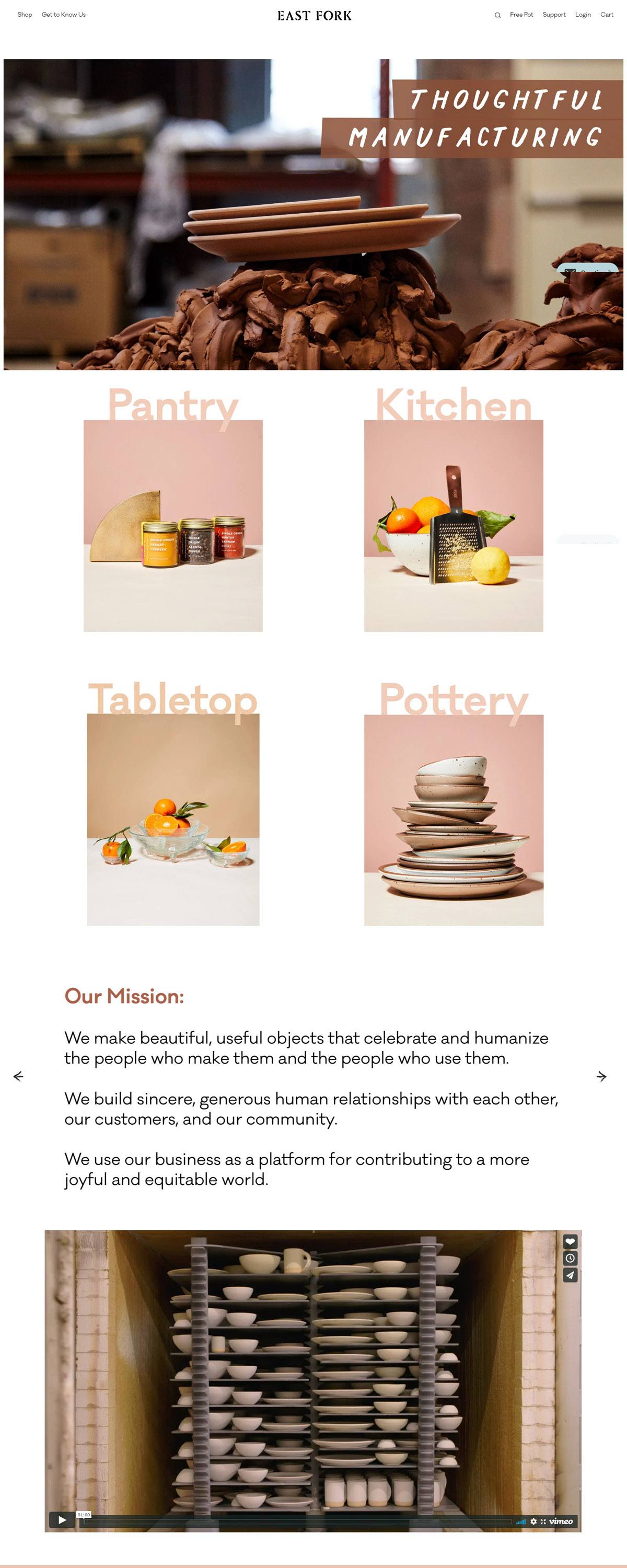 eCommerce website: East Fork