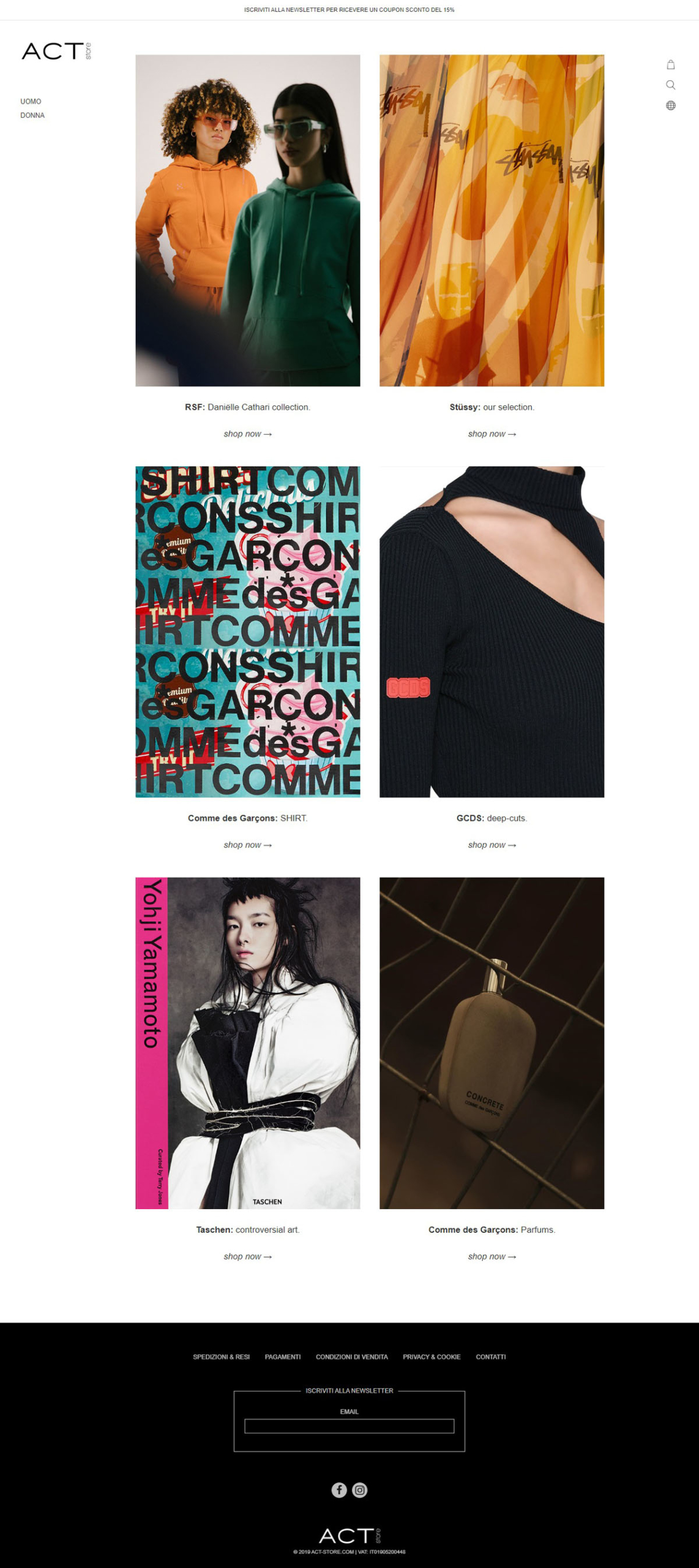 eCommerce website: Act Store