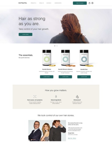 eCommerce website: Nutrafol