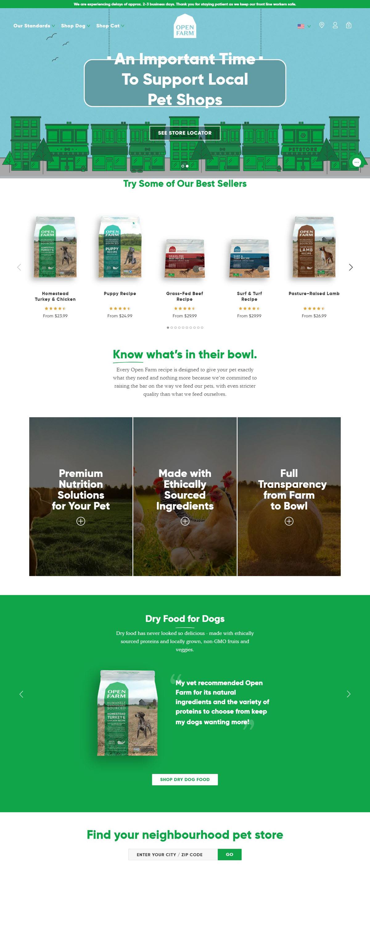 eCommerce website: Open Farm