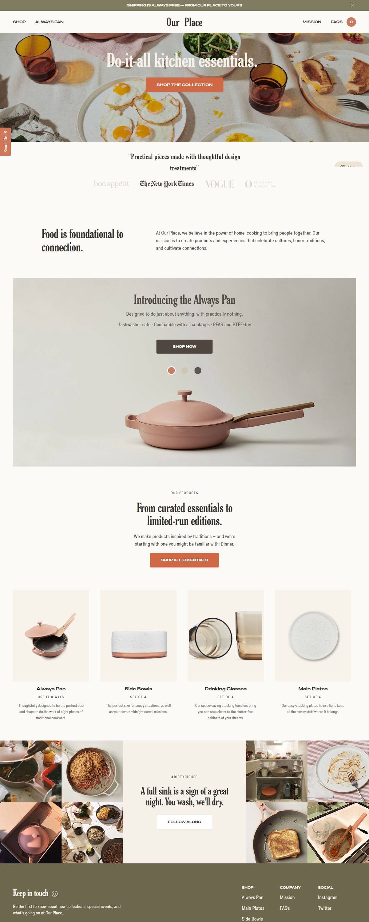 eCommerce website: Our Place