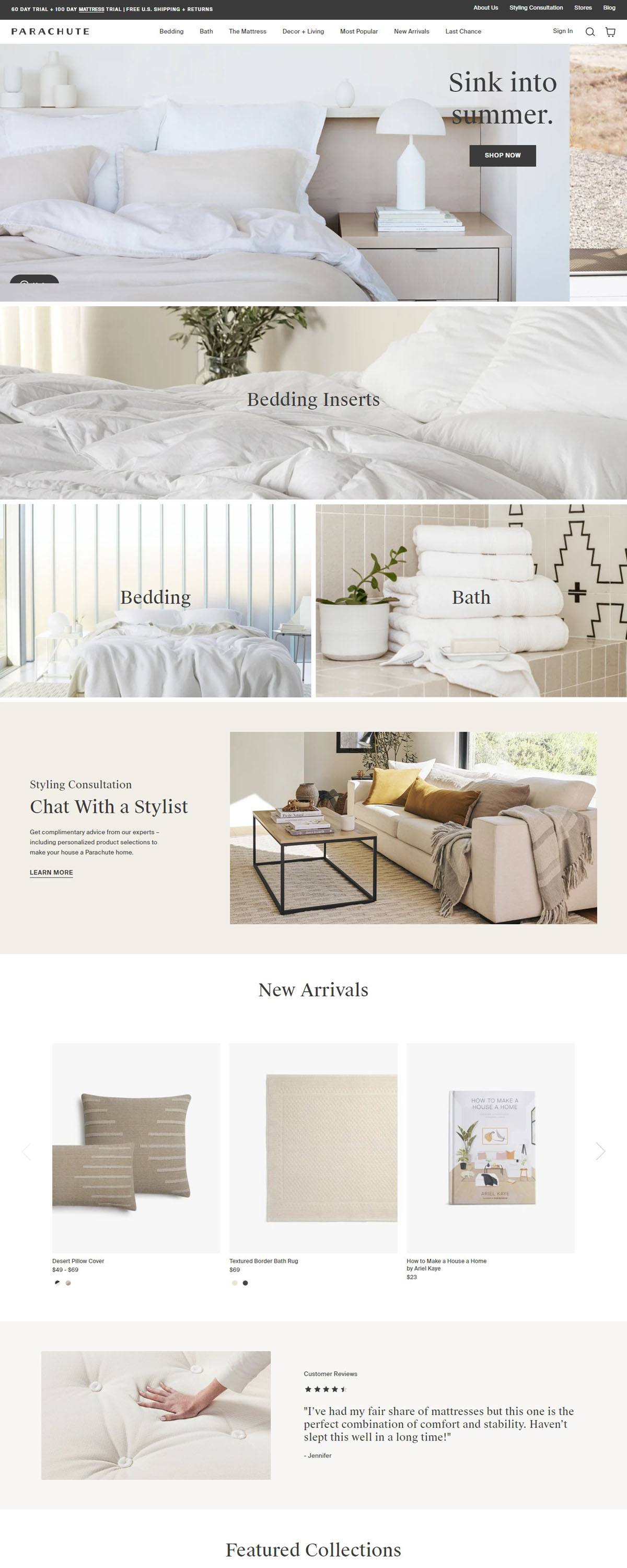 eCommerce website: Parachute