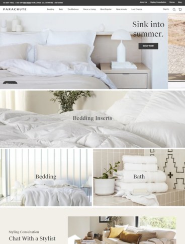 eCommerce website: Parachute