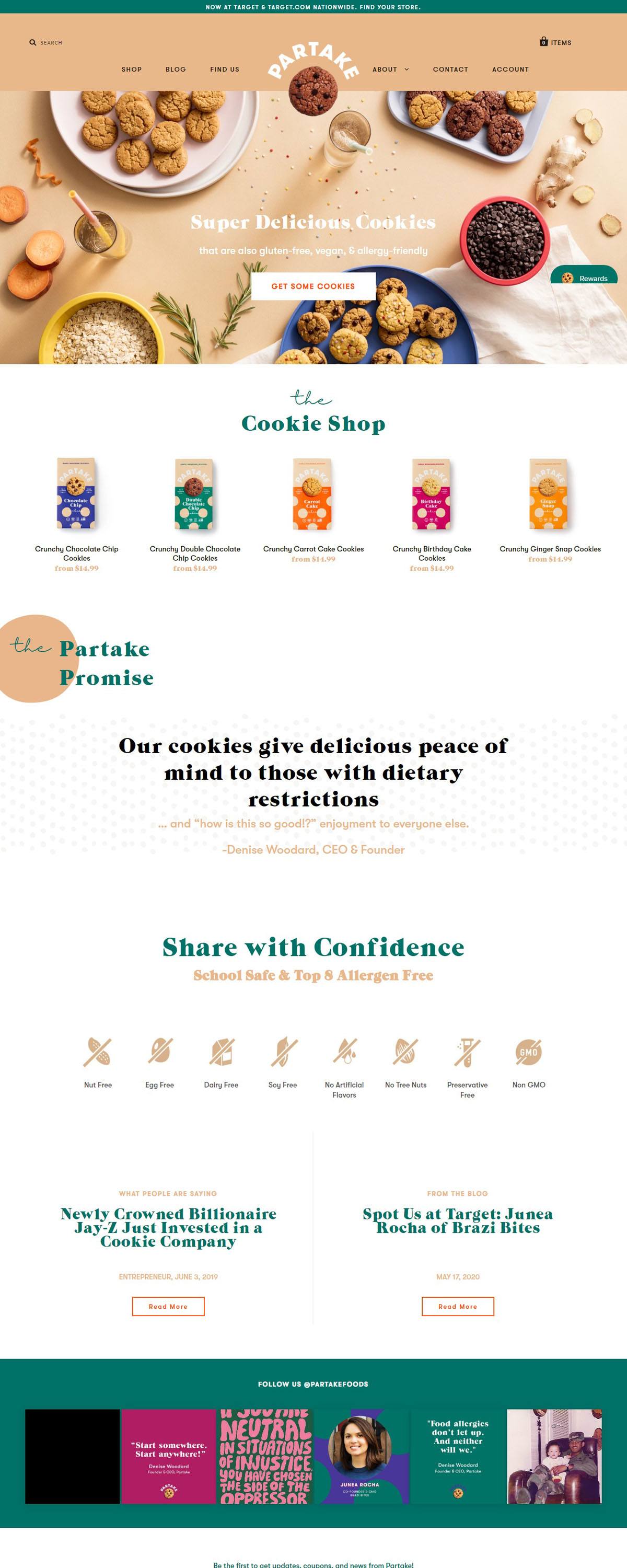 eCommerce website: Partake Foods