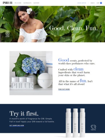 eCommerce website: PHLUR