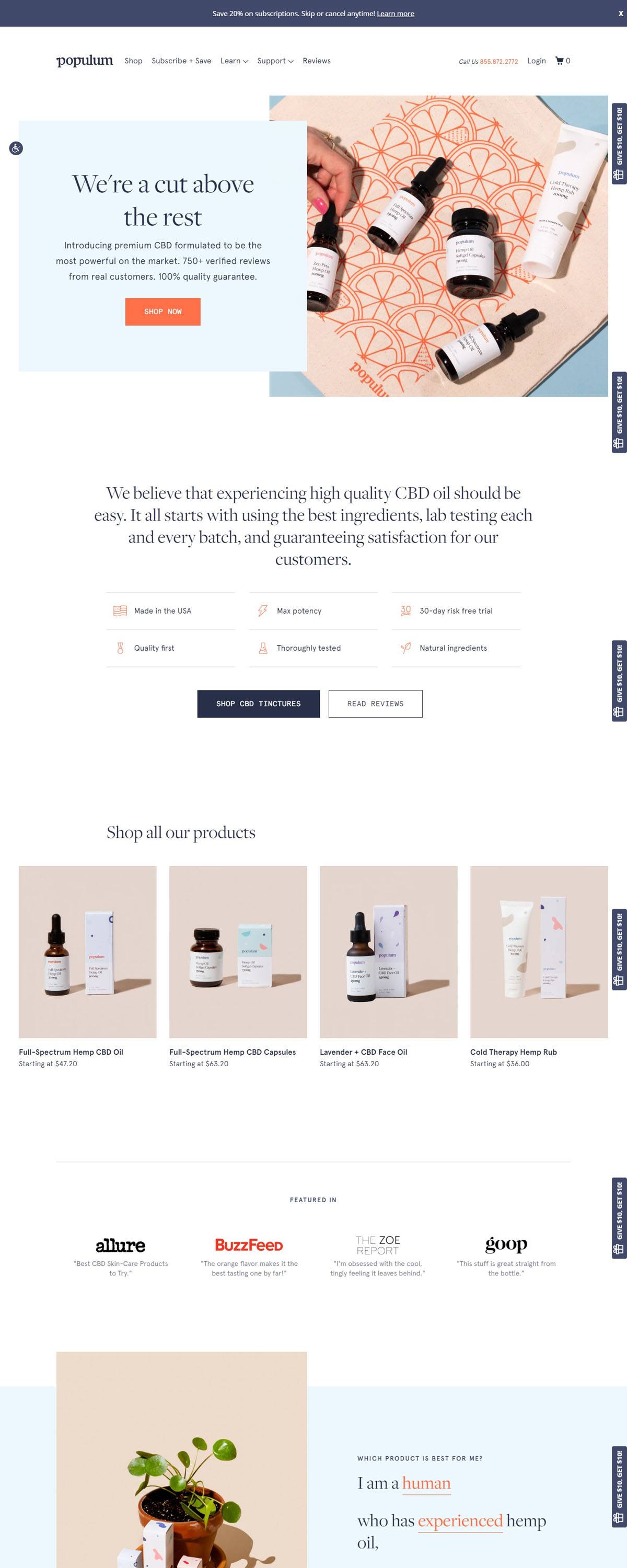 eCommerce website: Populum