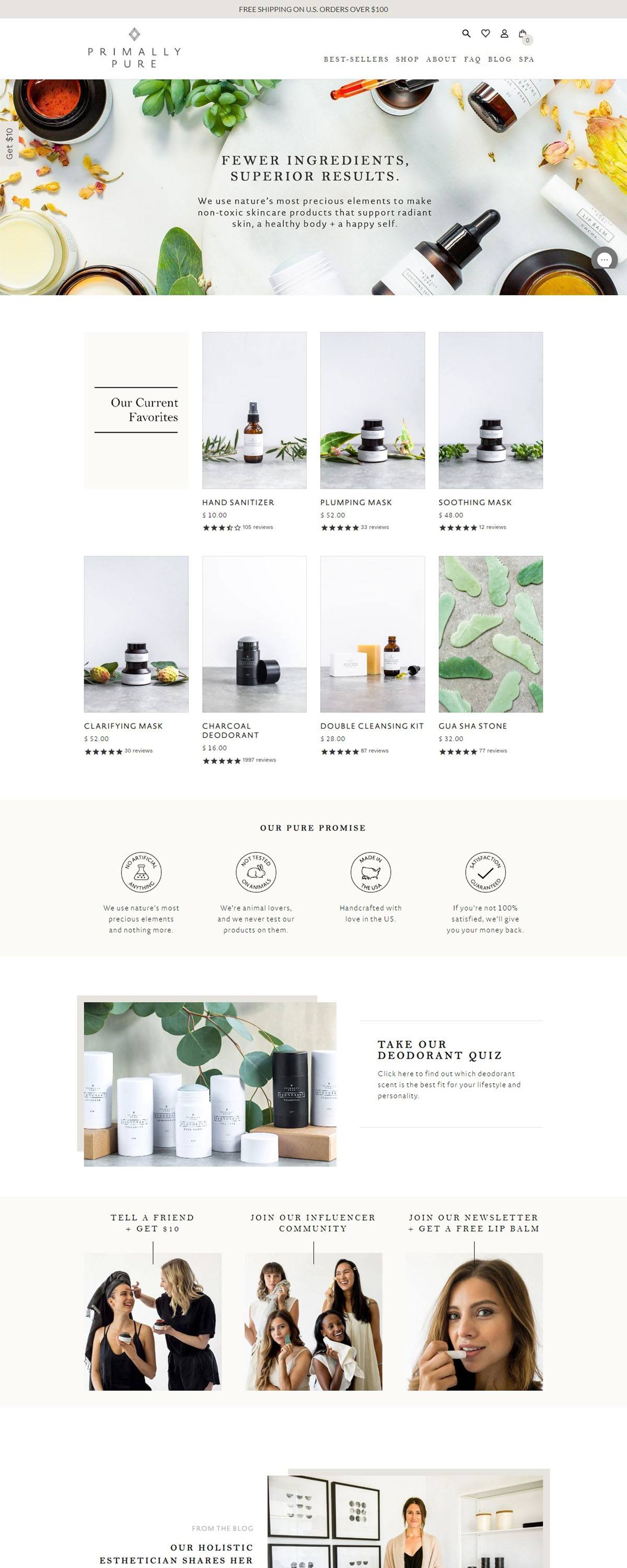 eCommerce website: Primally Pure
