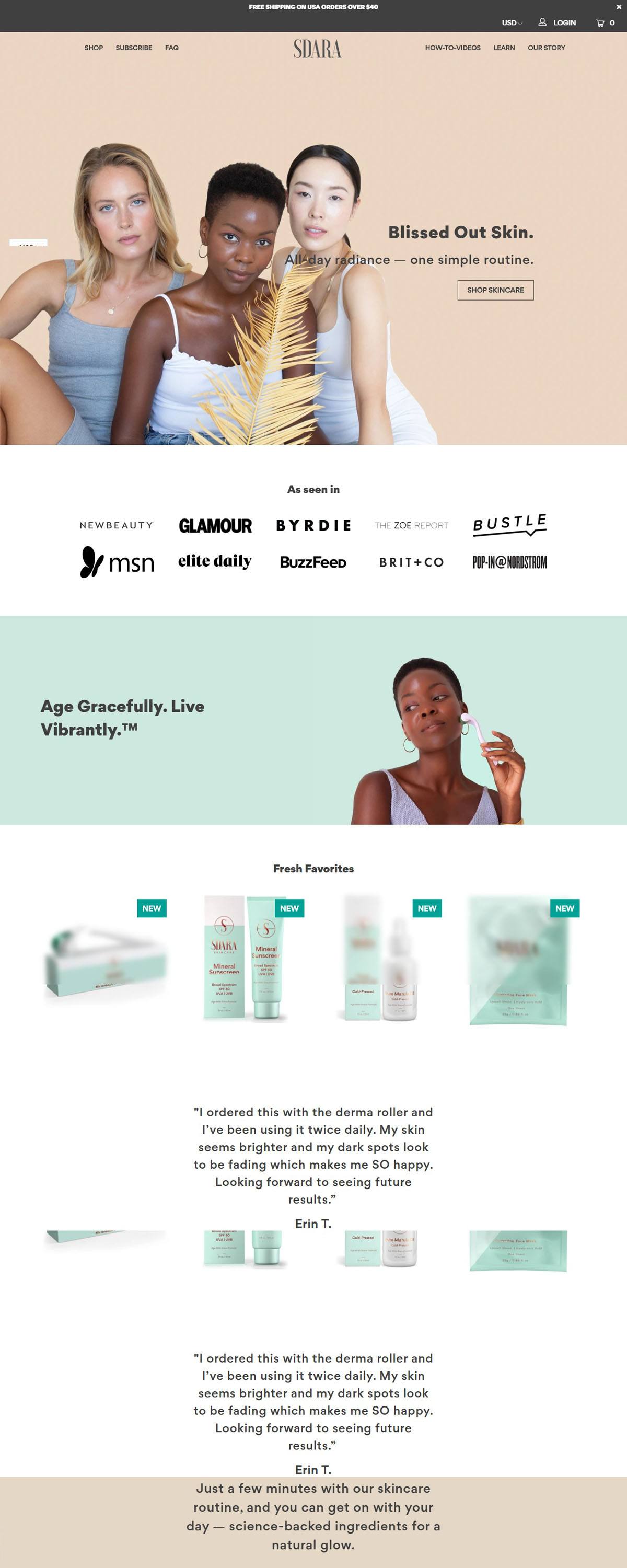 eCommerce website: Sdara