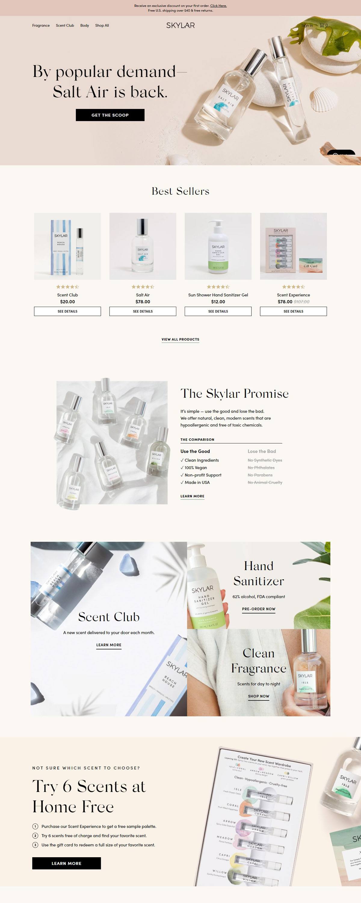 eCommerce website: Skylar