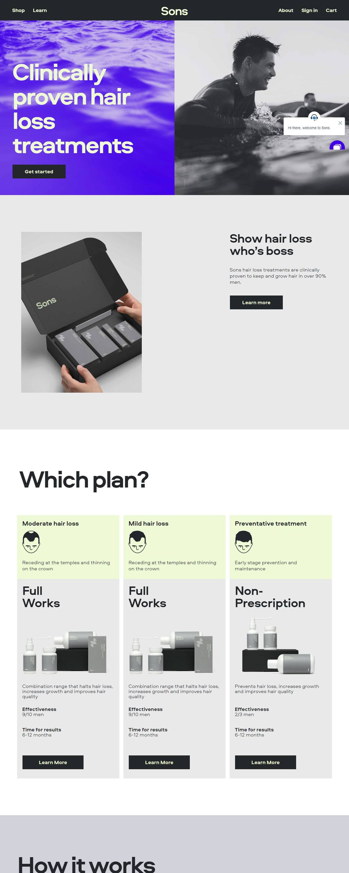 eCommerce website: Sons