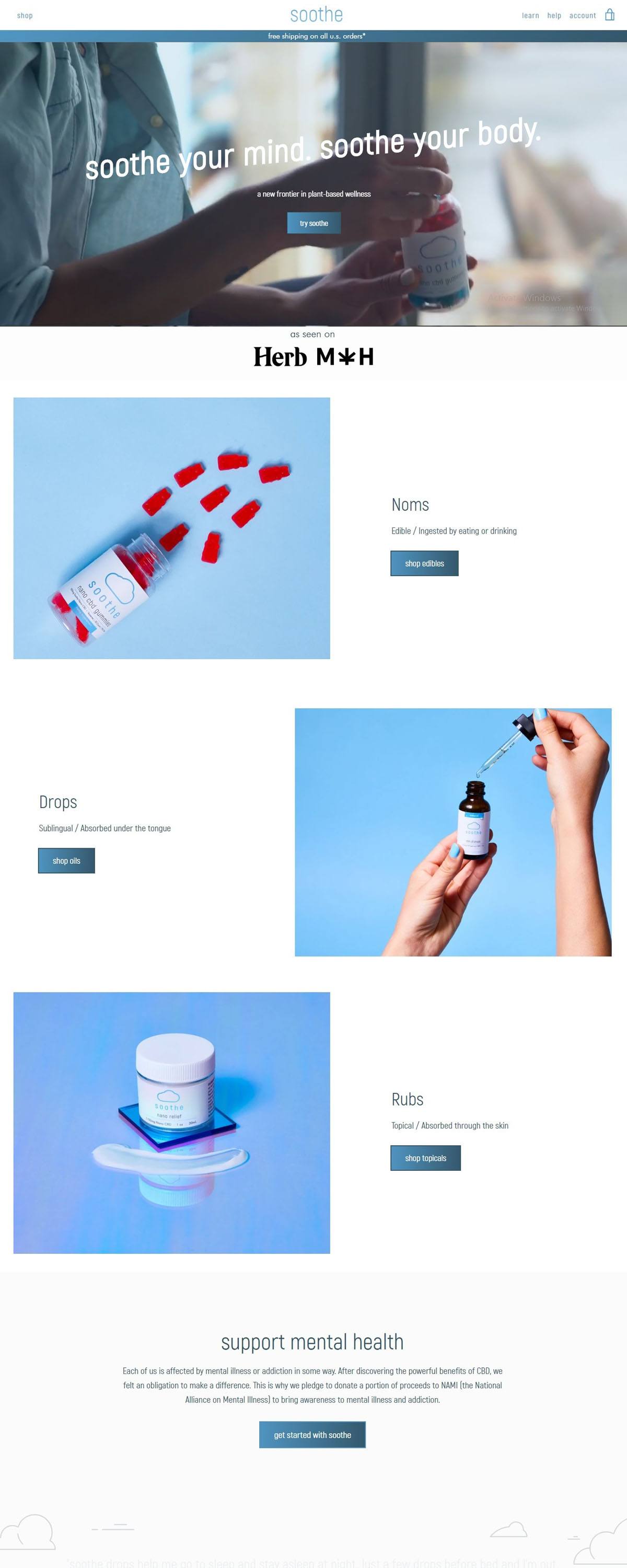 eCommerce website: Soothe