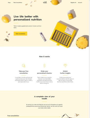 eCommerce website: Vitl