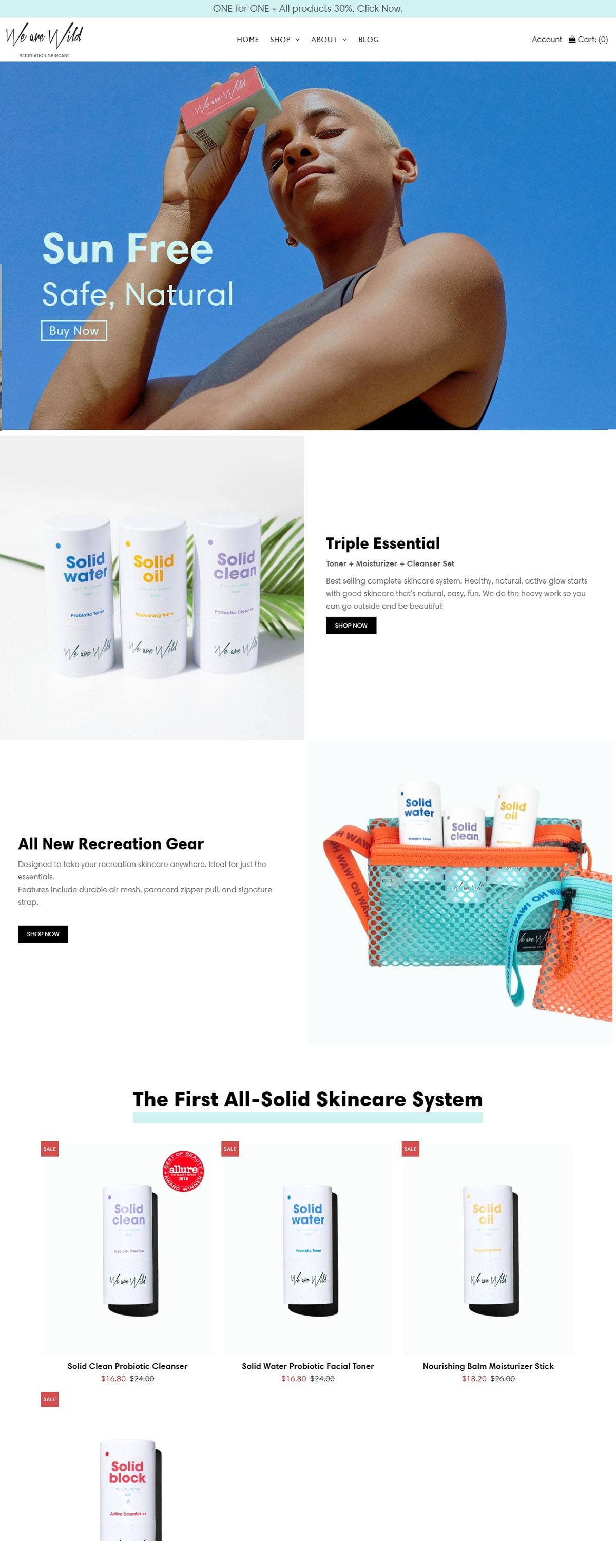 eCommerce website: We are Wild