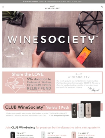 eCommerce website: WineSociety