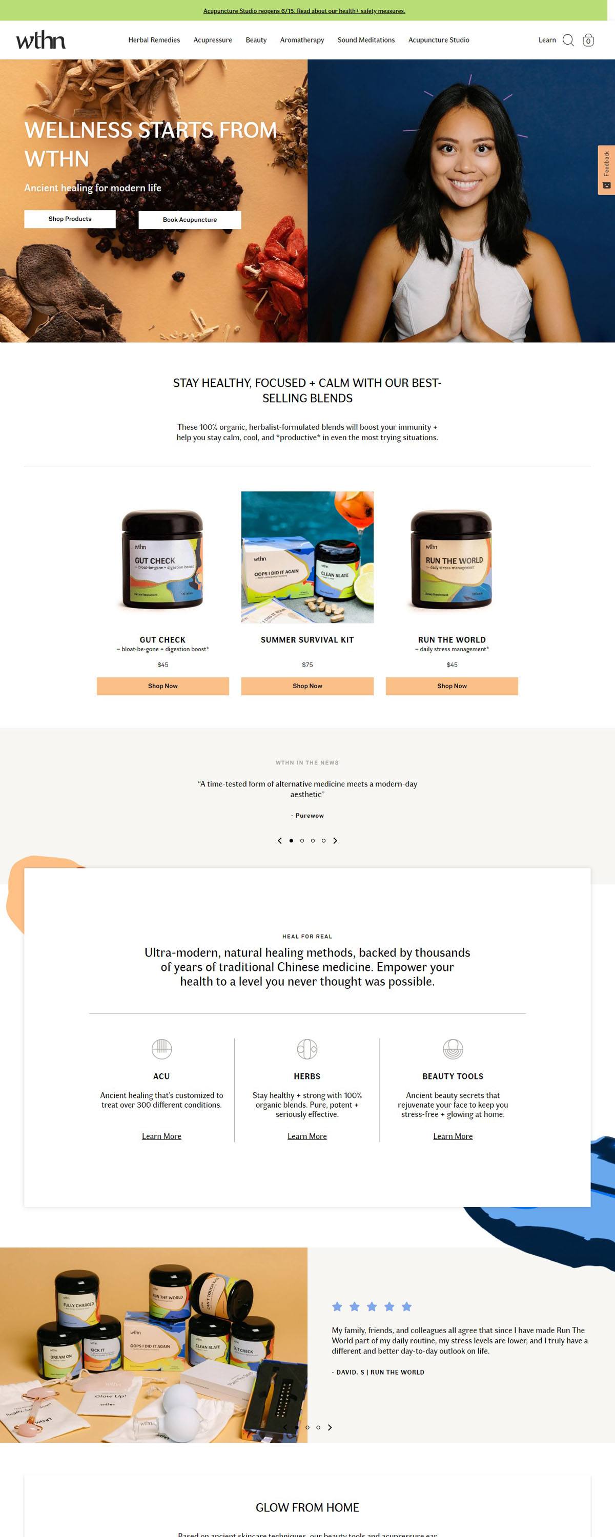 eCommerce website: WTHN