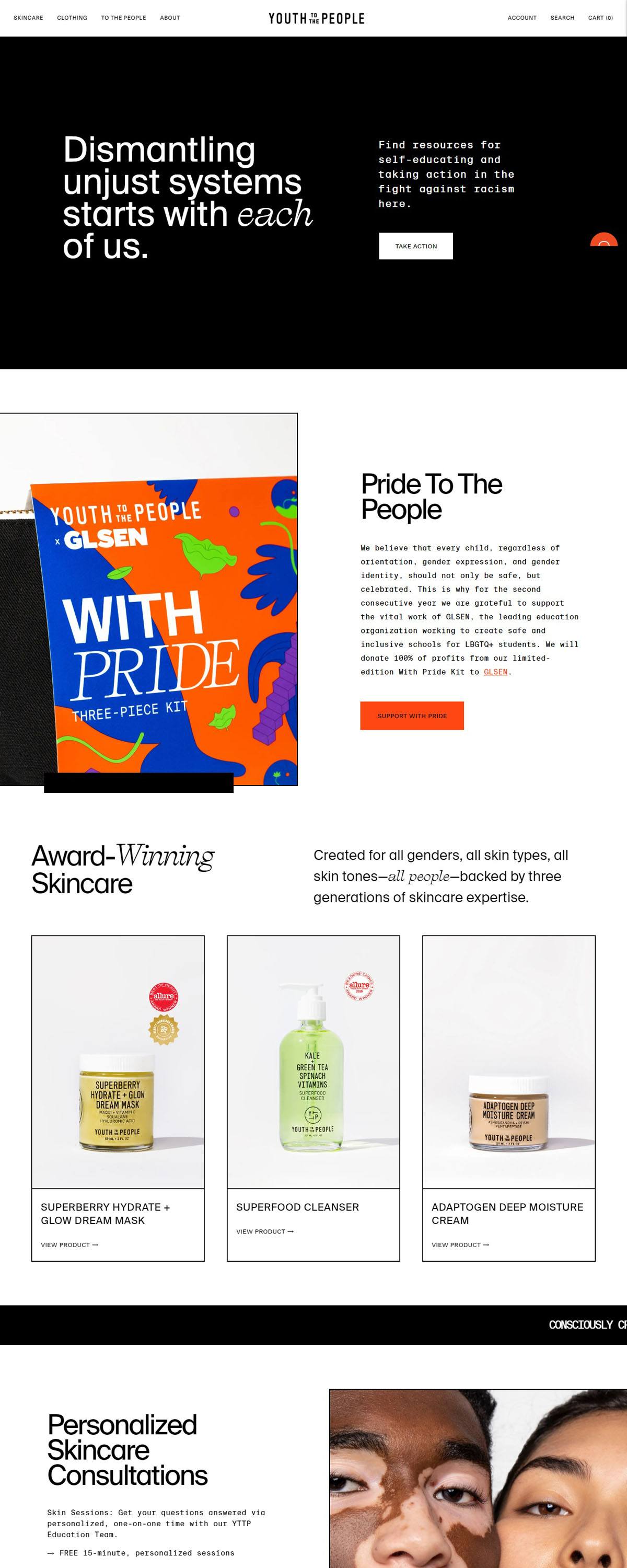 eCommerce website: Youth To The People