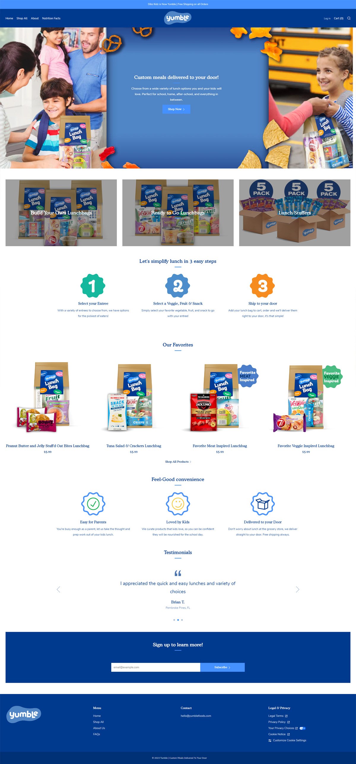 eCommerce website: Yumble