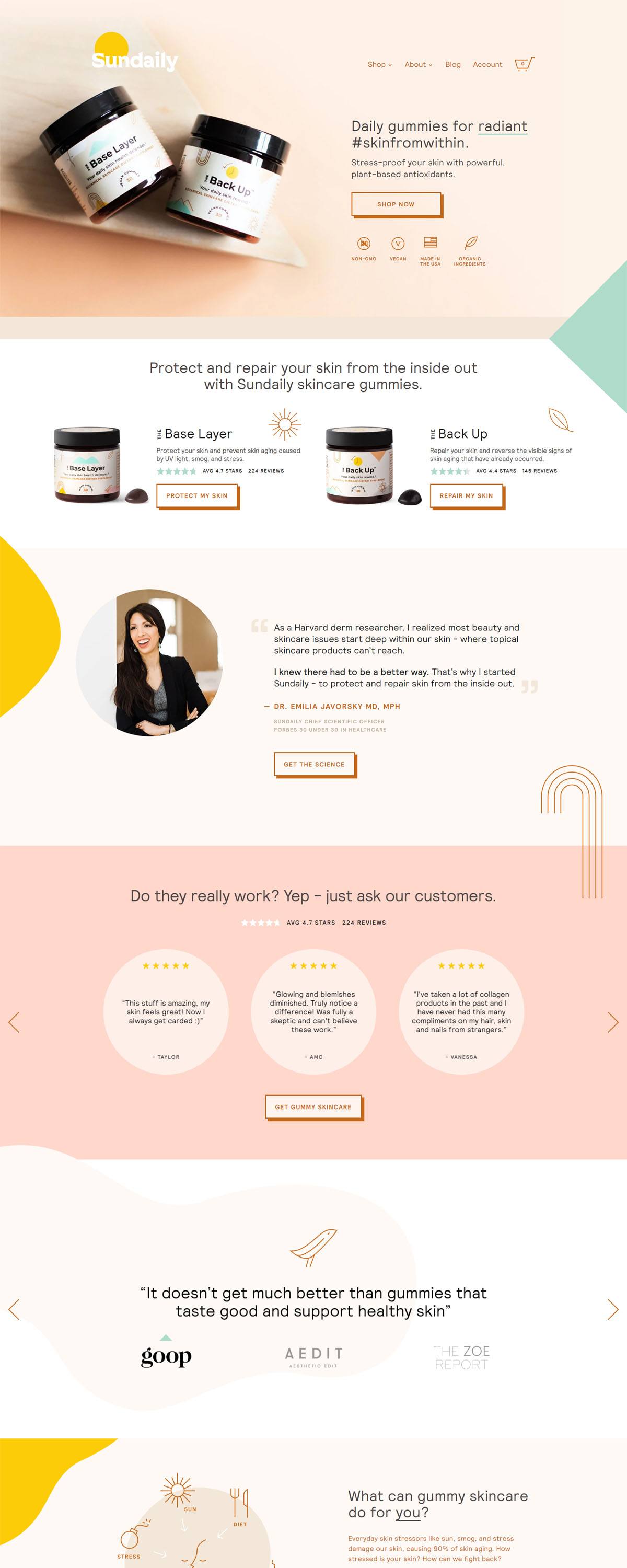 eCommerce website: Sundaily