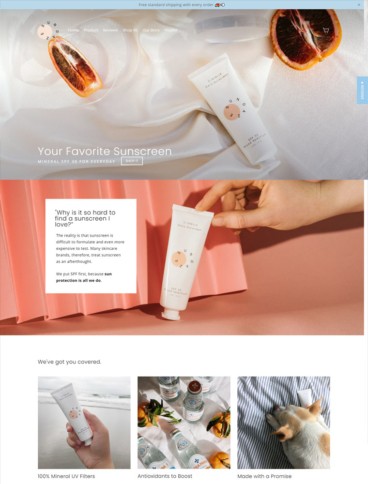 eCommerce website: Sundaze