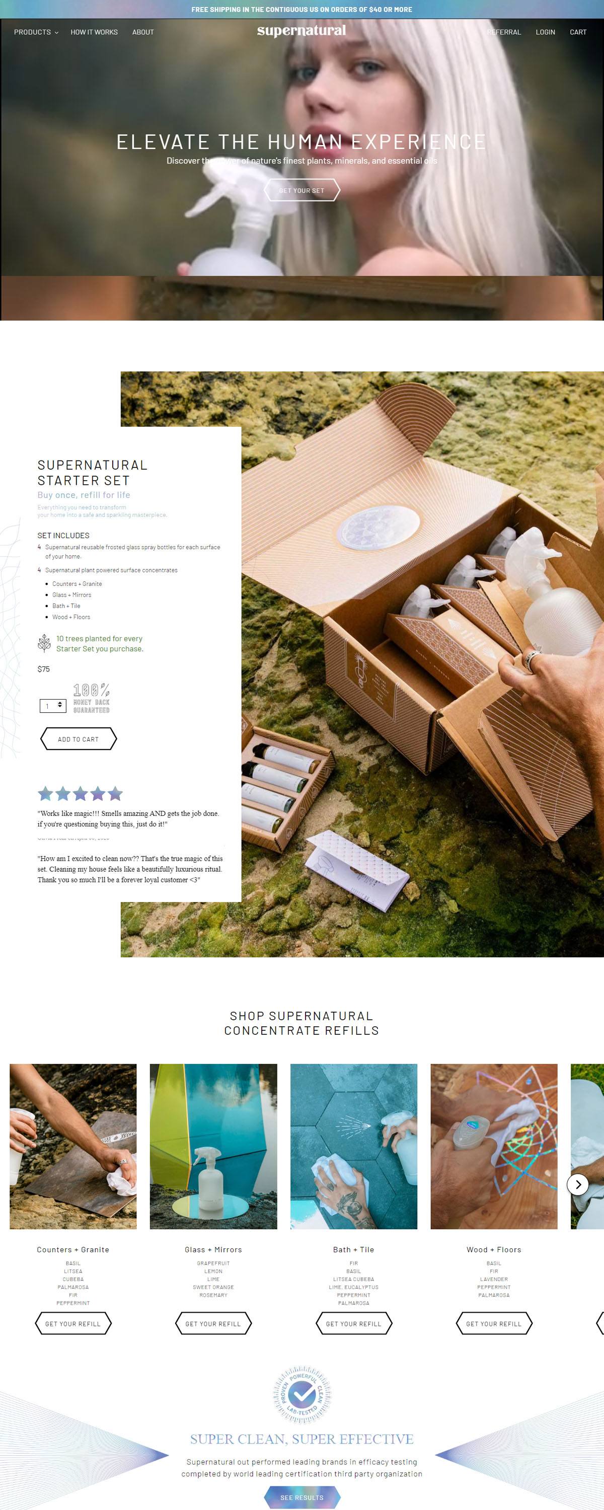 eCommerce website: Supernatural
