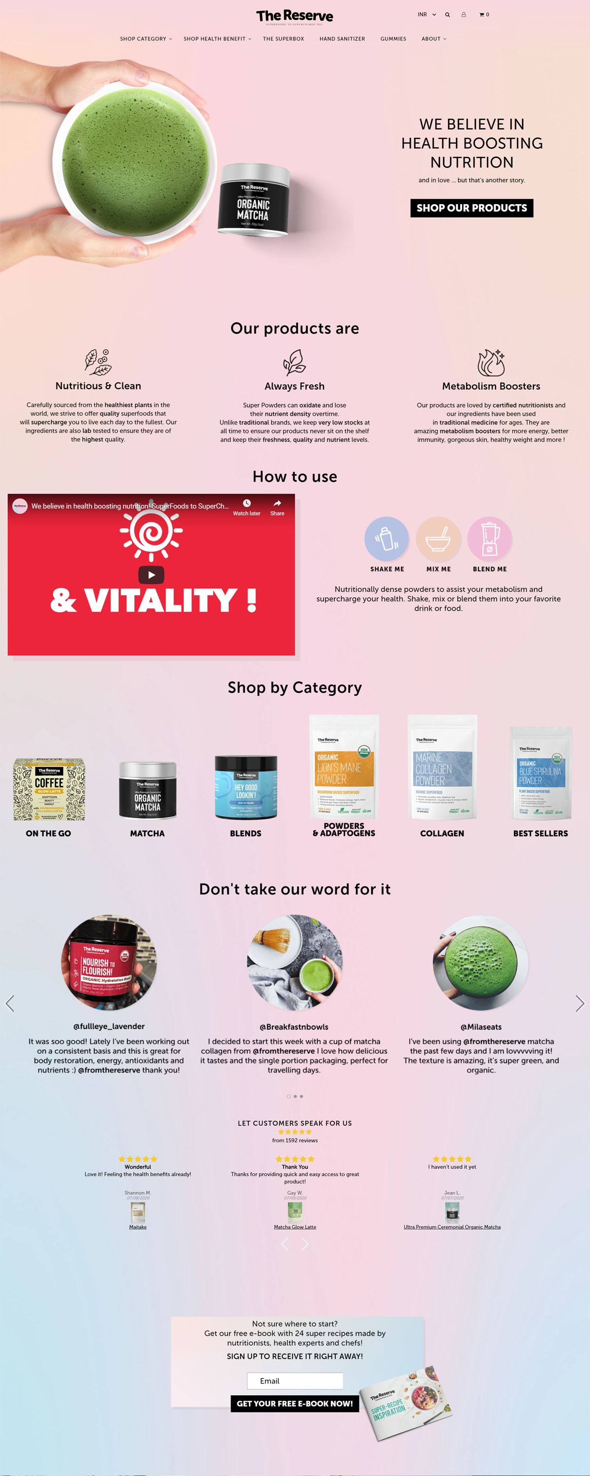 eCommerce website: The Reserve