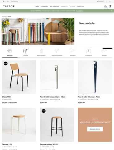 eCommerce website: TIPTOE