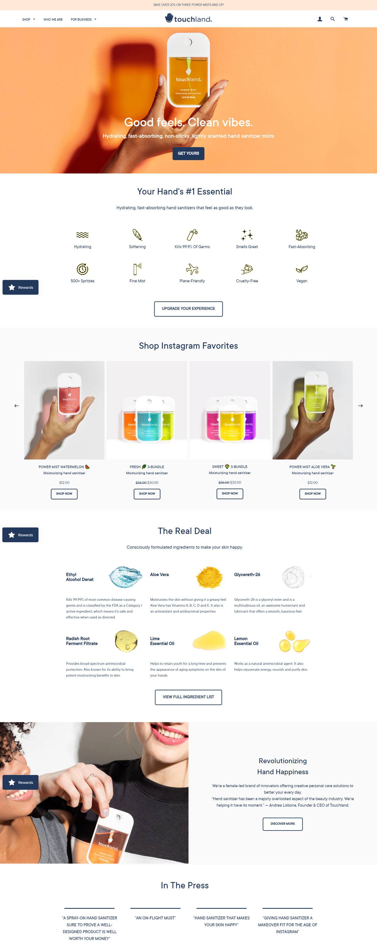 eCommerce website: Touchland