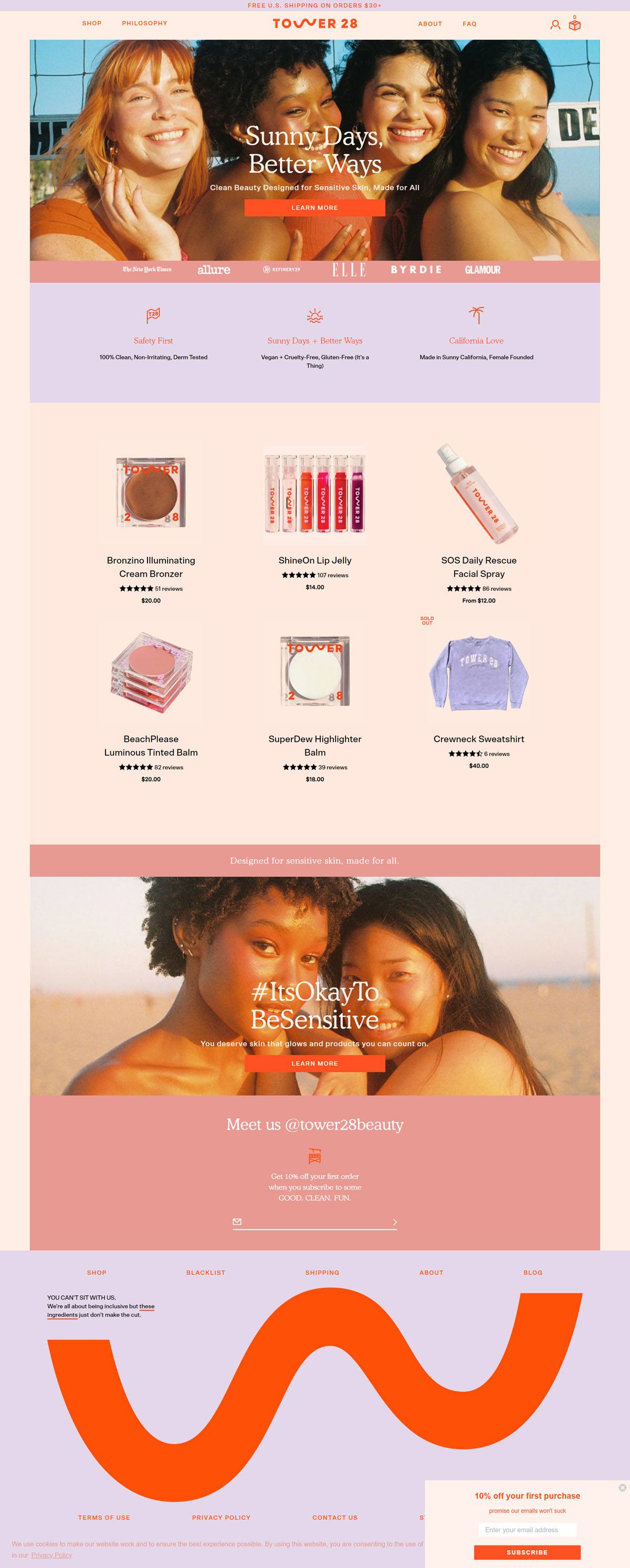 eCommerce website: Tower 28