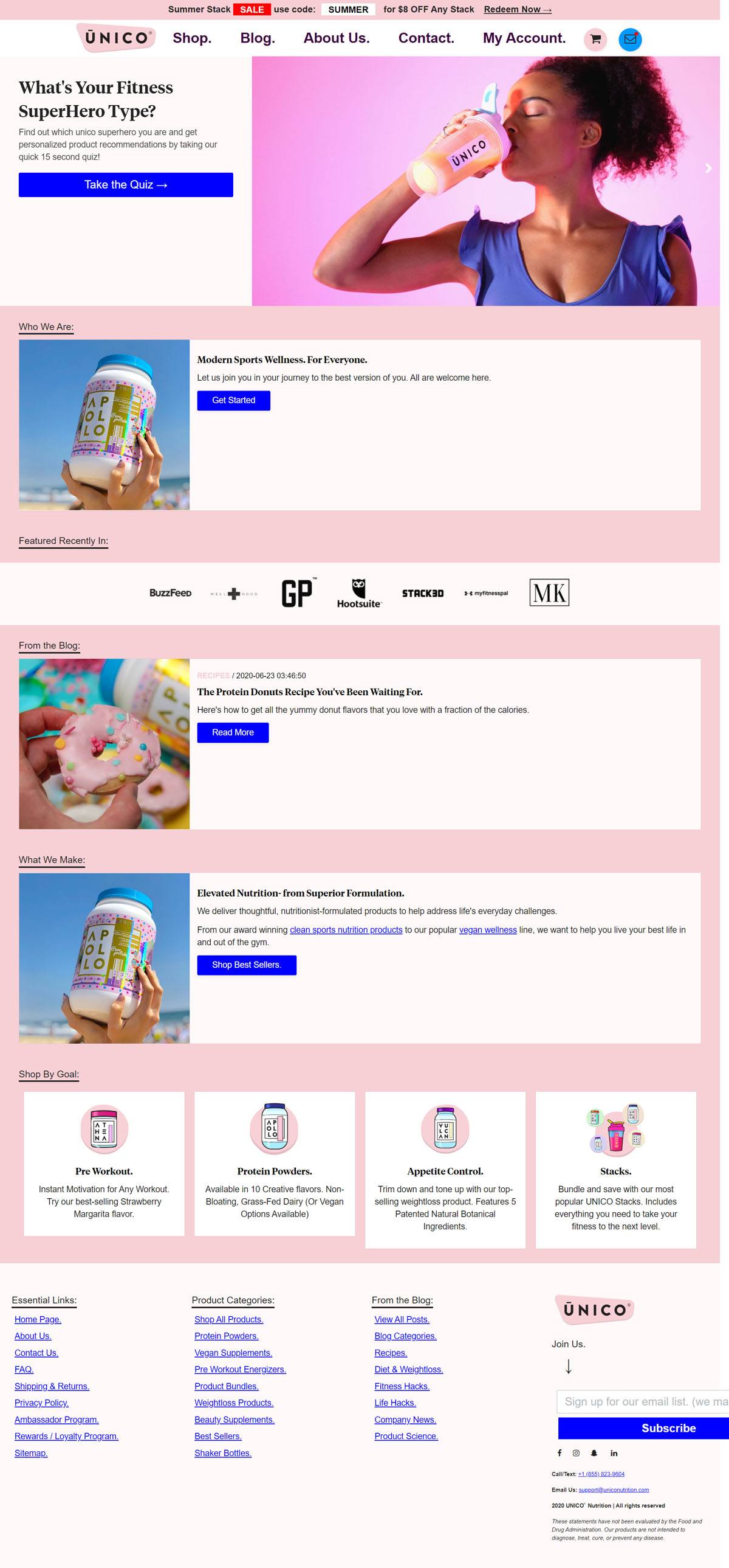 eCommerce website: Unico