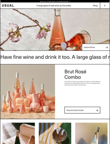 eCommerce website: Usual Wines