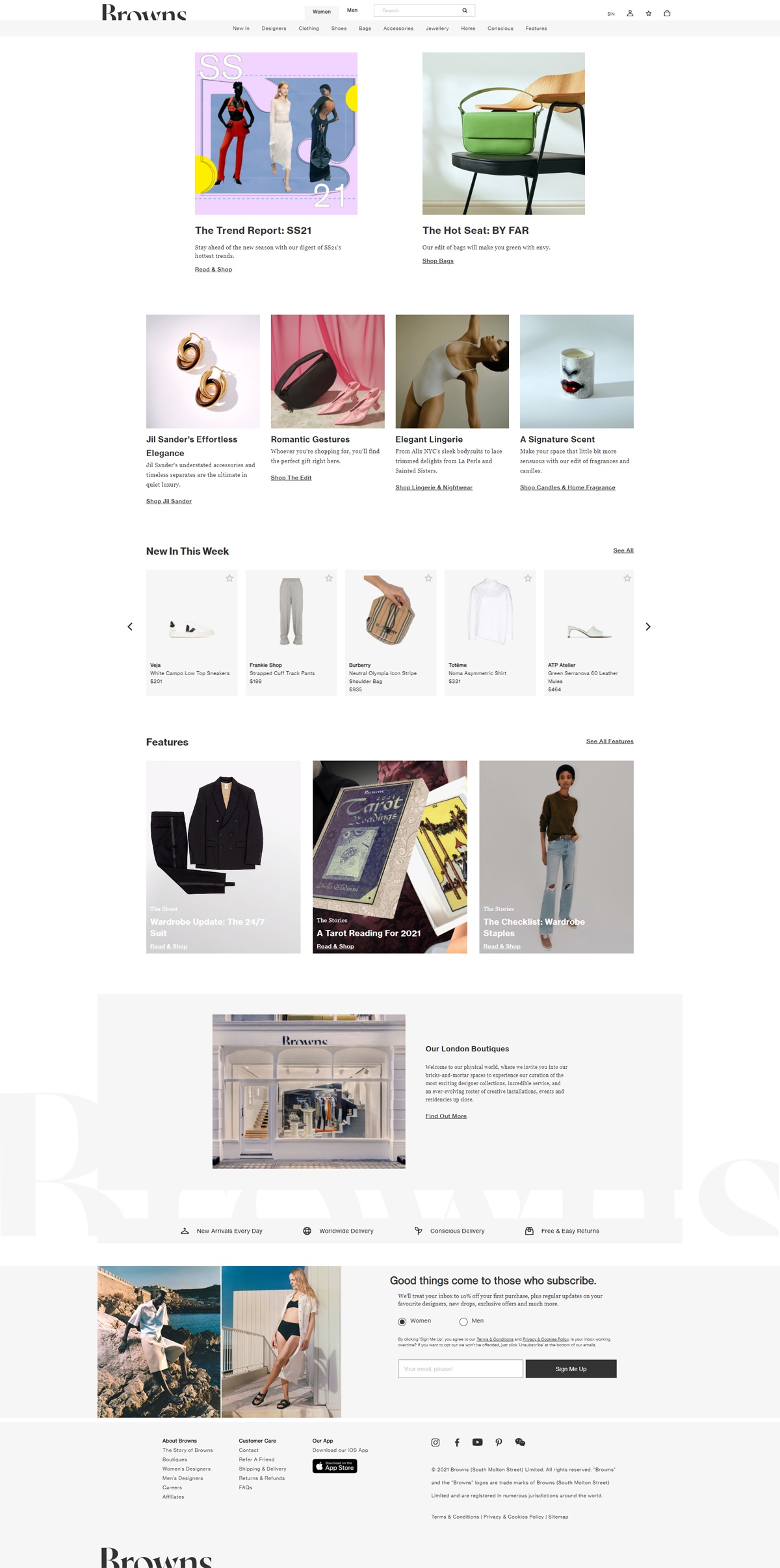 eCommerce website: Browns Fashion