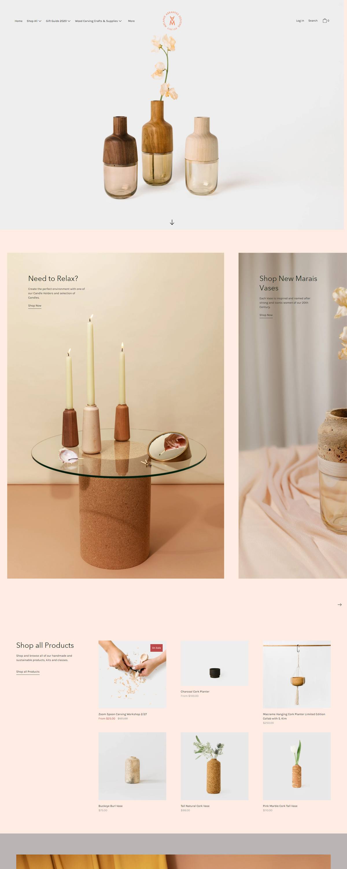 eCommerce website: Melanie Abrantes Design