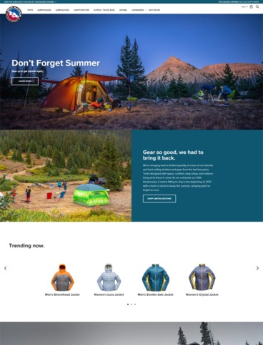 eCommerce website: Big Agnes