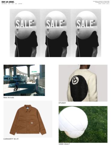 eCommerce website: Bows and Arrows