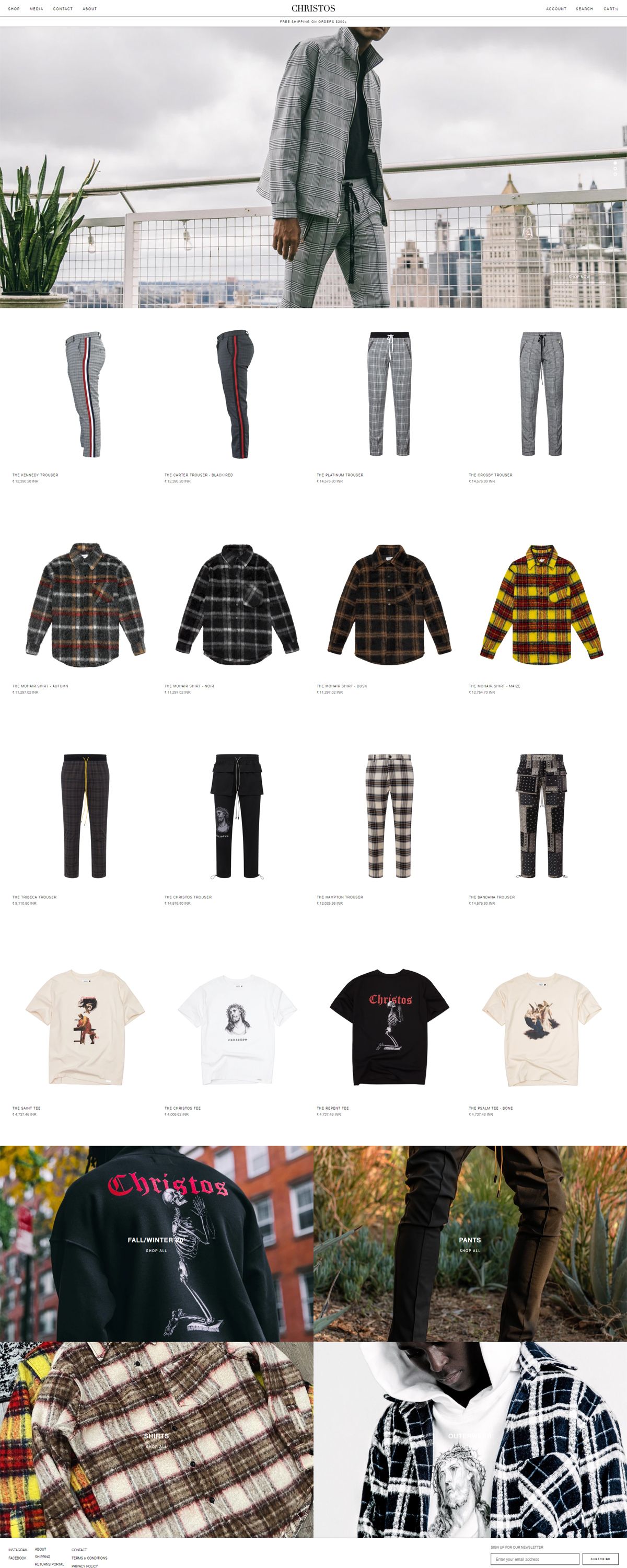 eCommerce website: Christos